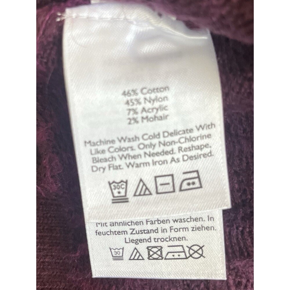 Eddie Bauer Women Fair Isle Cardigan Sweater Maroon Size M Cotton Machine Wash - Picture 6 of 6